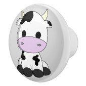 Bouton De Porte En Céramique Bande dessinée mignonne de vache à bébé (Droite)