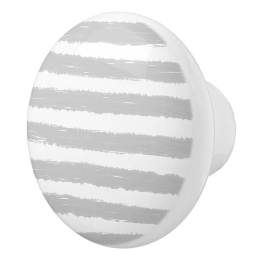 Bouton De Porte En Céramique Bandes d'aquarelle gris blanc (Droite)