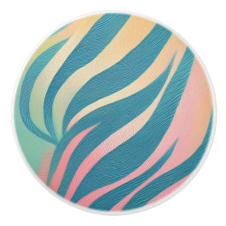 Bouton De Porte En Céramique Bandes de Tiger Pastel