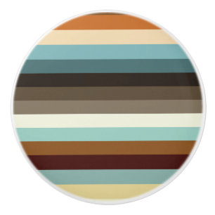 Bouton De Porte En Céramique Bandes rétro