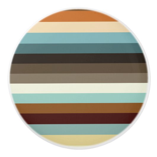 Bouton De Porte En Céramique Bandes rétro (Devant)