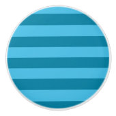 Bouton De Porte En Céramique Bandes turquoise (Devant)