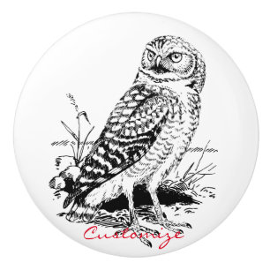 Bouton De Porte En Céramique Barne Owl Thunder_Cove