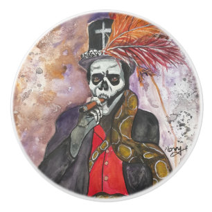 Bouton De Porte En Céramique Baron Samedi Ceramic