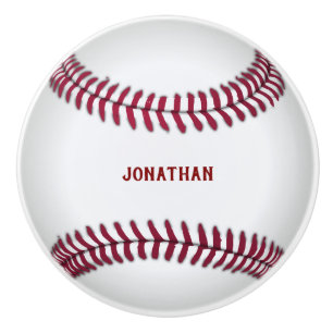 Bouton De Porte En Céramique Baseball monogramme