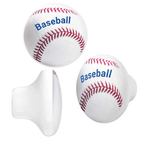 Bouton De Porte En Céramique Baseball personnalisable Rouge Blanc et Bleu