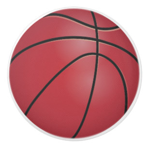 Bouton De Porte En Céramique Basket-ball rouge