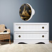 Bouton De Porte En Céramique Bataillon Gold et Black