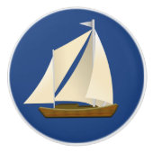 Bouton De Porte En Céramique Bateau (Devant)