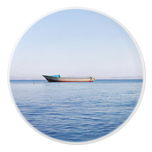 Bouton De Porte En Céramique Bateau de mer calme