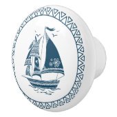 Bouton De Porte En Céramique Bateau nautique Blue Wind (Droite)