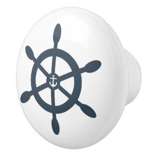 Bouton De Porte En Céramique Bateaux roue et conception nautique d'ancre