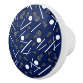 Bouton De Porte En Céramique Bâtons de lacrosse de bleu marine (Droite)