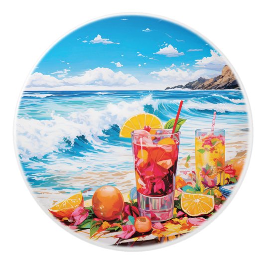 Bouton De Porte En Céramique Beach Bliss (Devant)