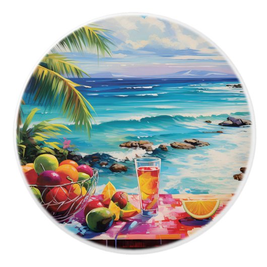 Bouton De Porte En Céramique Beach Bliss (Devant)