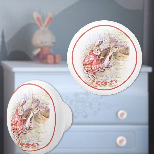 Bouton De Porte En Céramique Beatrix Potter Bunnies