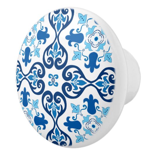 Bouton De Porte En Céramique 💙 Beau bleu Azulejos III (Droite)