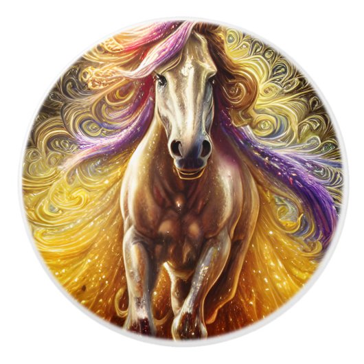 Bouton De Porte En Céramique Beau Cheval (Devant)