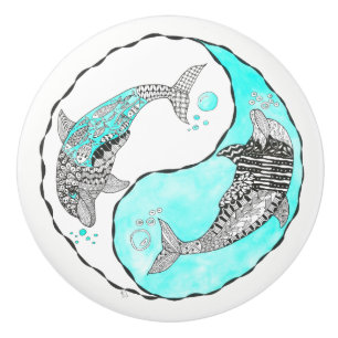 Bouton De Porte En Céramique Beau Dolphin Door Knob - Céramique