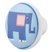 Bouton De Porte En Céramique Beau éléphant bleu (Droite)