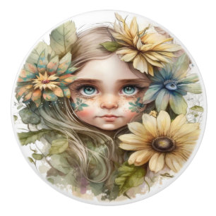 Bouton De Porte En Céramique Beau Imaginaire Floral Fairy Fairy Series