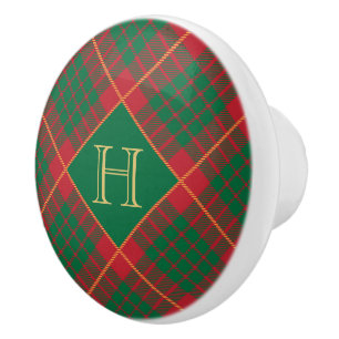 Bouton De Porte En Céramique Beau Noël vert et rouge