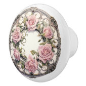 Bouton De Porte En Céramique Beau Rose (Droite)