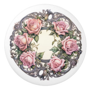 Bouton De Porte En Céramique Beau Rose