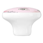 Bouton De Porte En Céramique Beau Rose d'aquarelle florale (Côté)