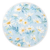 Bouton De Porte En Céramique Beauté bleue Pastel (Devant)