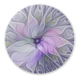 Bouton De Porte En Céramique Beauté étonnante Fleur d'art Abstrait fractal mode