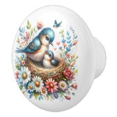 Bouton De Porte En Céramique Beaux Oiseaux (Droite)