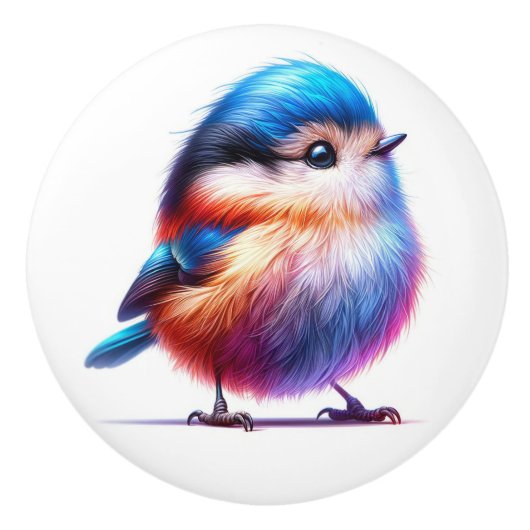 Bouton De Porte En Céramique Beaux Oiseaux (Devant)