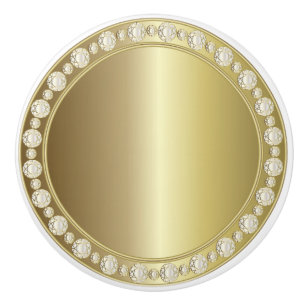 Bouton De Porte En Céramique Beaux or et copie brillants de diamant