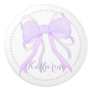 Bouton De Porte En Céramique Bébé au ruban pourpre
