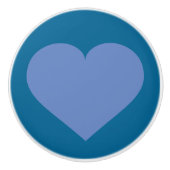 Bouton De Porte En Céramique Bébé Coeur bleu (Devant)