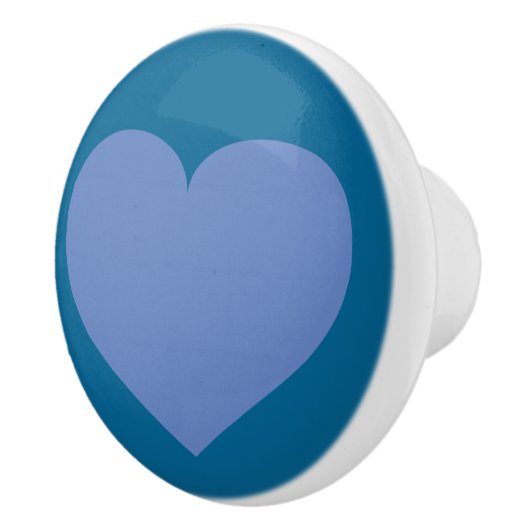 Bouton De Porte En Céramique Bébé Coeur bleu (Droite)