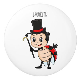 Bouton De Porte En Céramique Bébé mignon avec chapeau et dessin animé de cravat