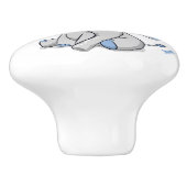 Bouton De Porte En Céramique Bébé mignon éléphant garçon (Côté)