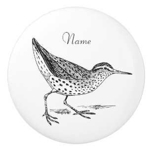 Bouton De Porte En Céramique Bécasseau oiseau de rivage Thunder_Cove