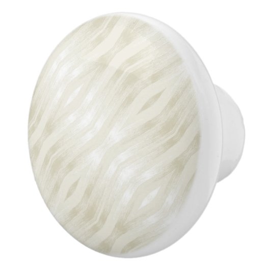 Bouton De Porte En Céramique Beige clair noble texturé blanc (Droite)