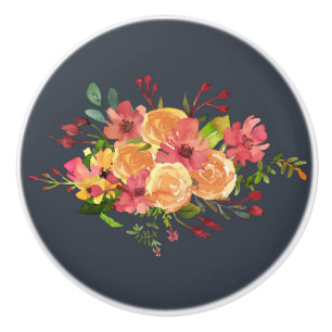 Bouton De Porte En Céramique Belle aquarelle fleurs design