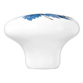 Bouton De Porte En Céramique Belle Flore Bleue (Côté)