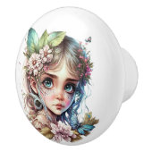 Bouton De Porte En Céramique Belle Imaginaire Fleur Fée série (Droite)