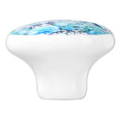 Bouton De Porte En Céramique Belle libellule bleue (Côté)