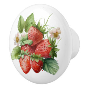 Bouton De Porte En Céramique Belles fraises