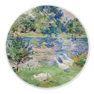 Bouton De Porte En Céramique Berthe Morisot - Fille en bateau avec oie