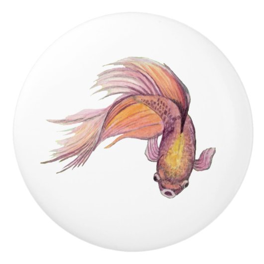 Bouton De Porte En Céramique Betta Fish Ceramic Knob (Devant)