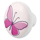 Bouton De Porte En Céramique Beurre rose mignon Doodle (Droite)