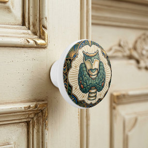 Bouton De Porte En Céramique Biologie thyroïdienne médicale vintage Art déco